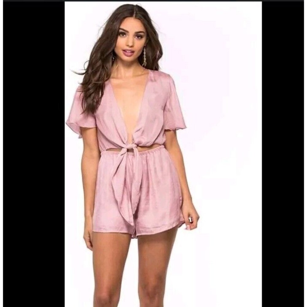 Show Me Your Mumu Gia Romper Petal Pink Rose Gold Medium $146